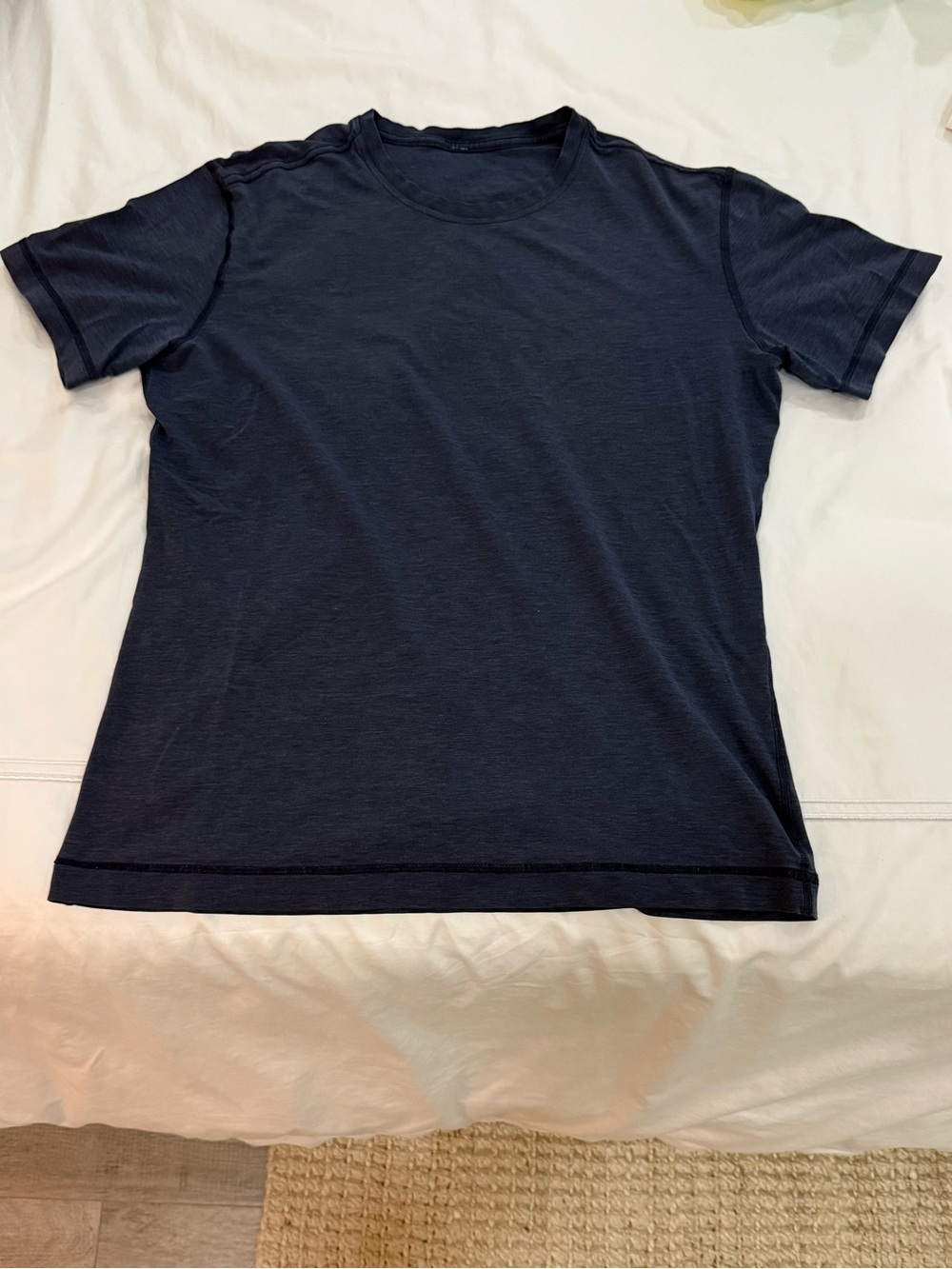 Lululemon Athletica 5 Year Basic Tee Short Sleeve Crew Tee Heathered Alo Navy